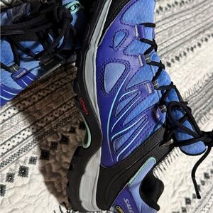 Salomon Blue and Black Athletic Shoes with Breathable Design